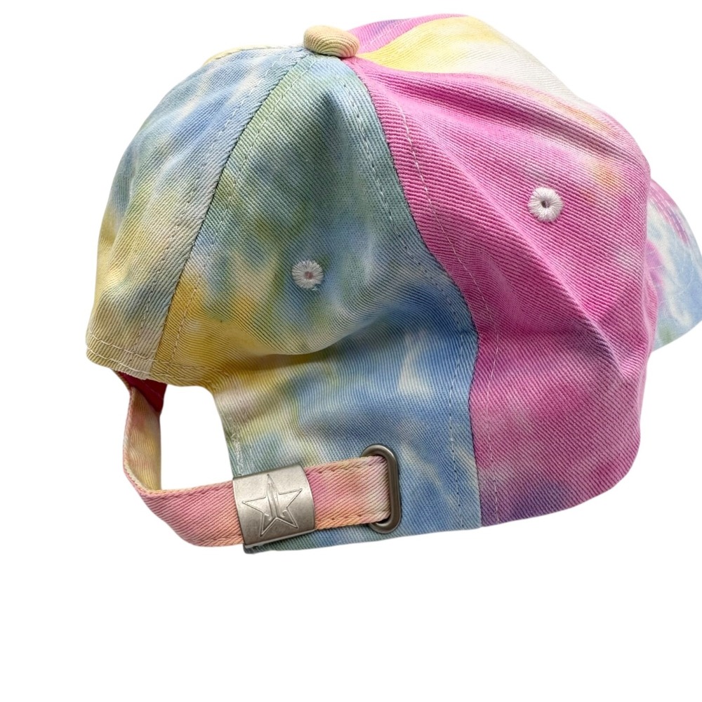 Jeffree Star Cosmetics Tie Dye Star Logo Baseball Cap Hat Pink Blue Yellow NEW - Picture 3 of 4